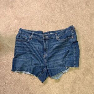 Old Navy Raw Hem Dark Blue Denim Shorts